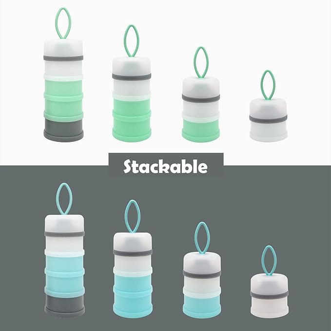 Baby Formula Dispenser, Formula Container, Portable Milk Powder Dispenser Container, Baby Feeding Travel Storage Container, Non-Spill Stackable Baby Snack Storage Container, BPA Free, 2 Packs