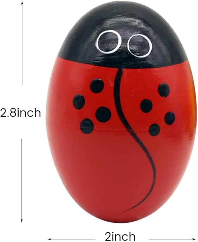 POPLAY 15 PCS Wooden Percussion Musical Egg Maracas Egg Shakers for Party Favors Classroom Prize Supplies Musical Instrument