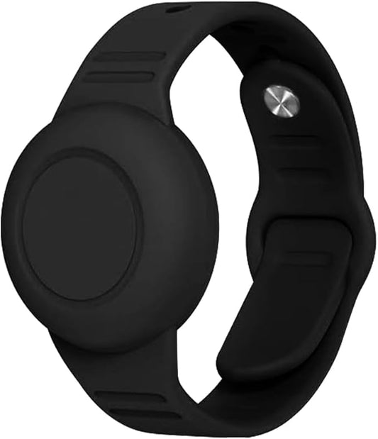 Waterproof Airtag Bracelet for Kids,Hidden Airtag Wristband Kids,Anti-Lost Silicone Apple Airtag Holder Case for Toddler,Airtag Case Cover Accessories Watch Band GPS Tracker for Child-Black