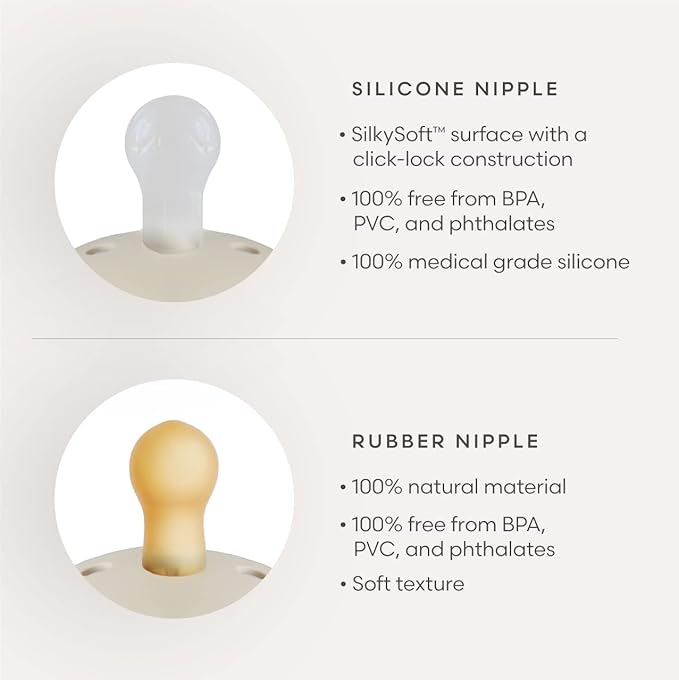 FRIGG Daisy SilkySoft Silicone Baby Pacifier | Made in Denmark | BPA-Free (Powder Blush/Cream, 6-18 Months)