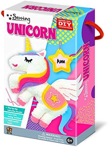 Magic World DIY Personalised Sewing Kit - My Magical Unicorn | Frist Sewing Arts & Crafts Gifts | Educational Sewing Kit for Kids|Sew Your Own Unicorn (Safety Neddle & Instruction Included)