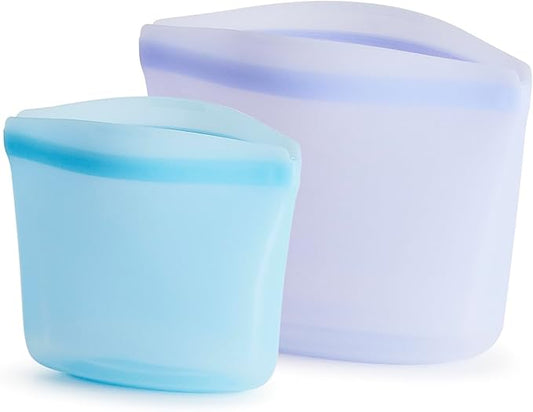 Stasher Premium Silicone Reusable Food Storage Bags, 2-Pack, Multi, Multi-Use Food Storage Bags, Lunch Bag, Travel Containers, BPA Free, Leak-free, Dishwasher-Safe, Eco-friendly