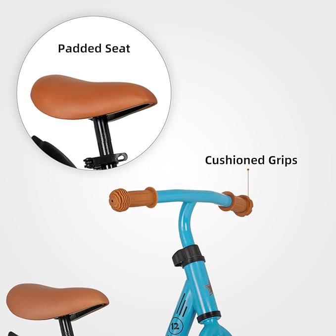 JOYSTAR 10"/12" Toddler Balance Bike for Girls & Boys, Ages 18 Months to 5 Years, Kids Push Bike with Footrest & Adjustable Seat Height, First Birthday Gifts for 2-5 Boys Girls