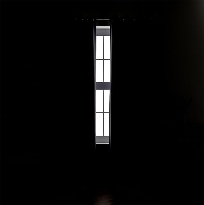 MIUCO Room Darkening Textured Grommet Thermal Insulated Blackout Curtains for Doors Set of 2 52x95 Inch Long Silver