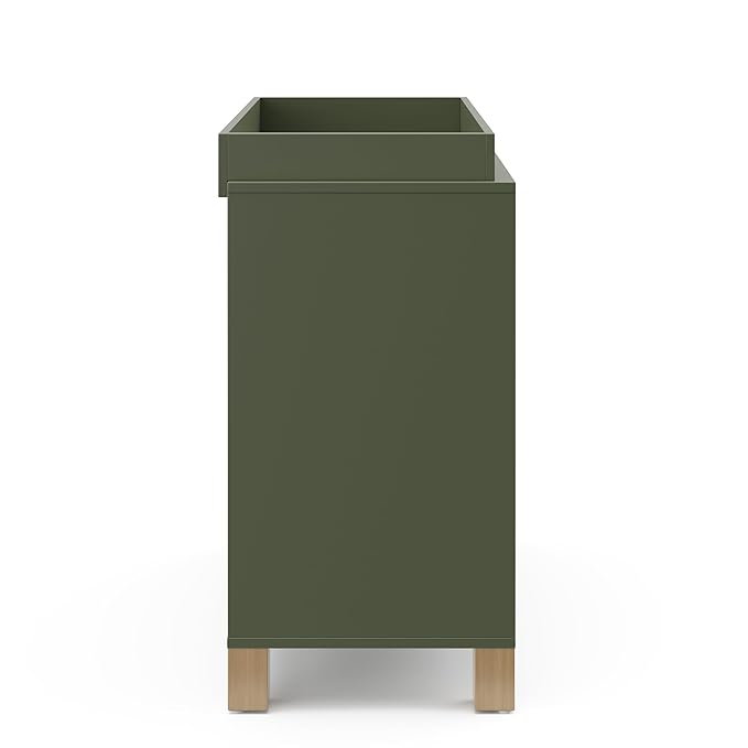 Storkcraft California 3-Drawer Chest with Removable Changing Topper (Olive with Driftwood) – GREENGUARD Gold Certified, Interlocking Drawer System, Pre-Installed Tracks, Easy Assembly