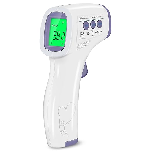 Digital Thermometer for Adults and Kids, No Touch Forehead Thermometer for Baby, 2 in 1 Body Surface Mode Infrared Thermometer with Fever Alarm and Instant Accuracy Readings