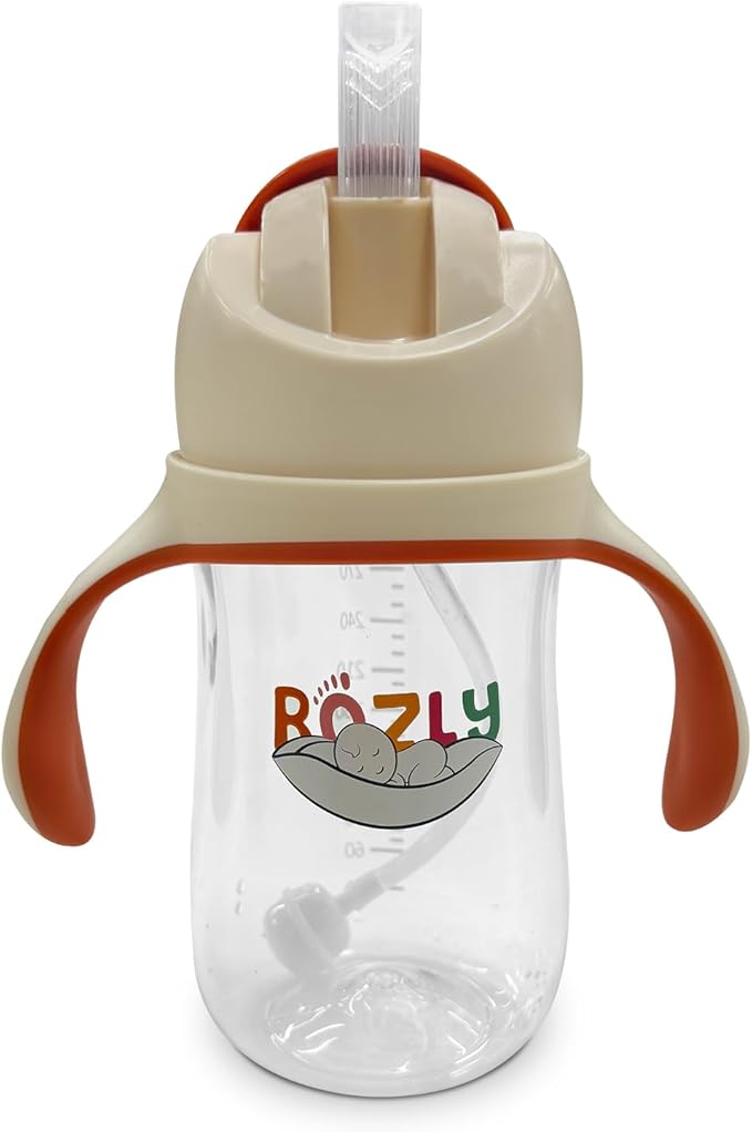 Spill-proof sippy cup for toddlers with straw - Easy grip straw sippy cup for toddlers - BPA-Free Sippy cup for 6 month old - Durable baby sippy cups 6-12 months