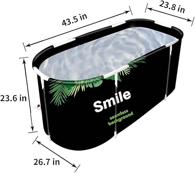 BESTHLS Portable Bathtub for Adult, Foldable Bathtub Folding Soaking Bath Tub,Eco-Friendly Bathing Tub for Shower Stall (Large, Green)