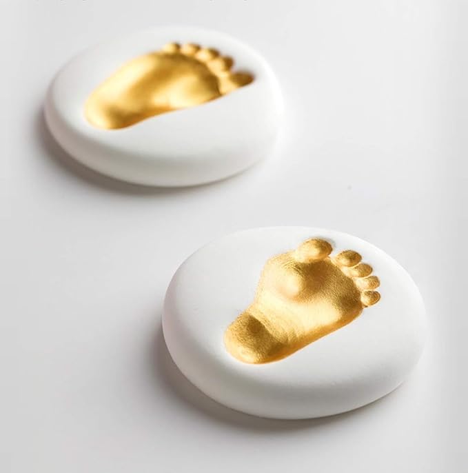 Elfzone Inkless Hand and Footprint Kit - Baby Handprint Stamp or Footprint Keepsake Kit, Easy No-Bake DIY Clay Impression, Paw Print kit for Dogs and Cats