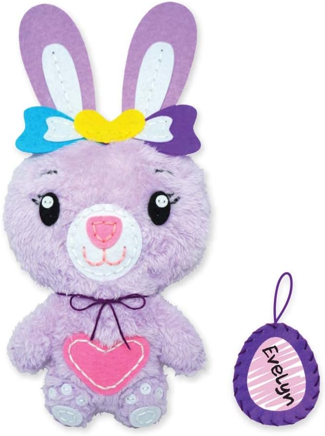 C.S. Kids Magic World DIY Personalised Sewing Kit - Bunny |Frist Sewing Arts & Crafts Gifts | Educational Sewing Kit for Kids | Sew Your Own (Safety Needle & Instruction Included)