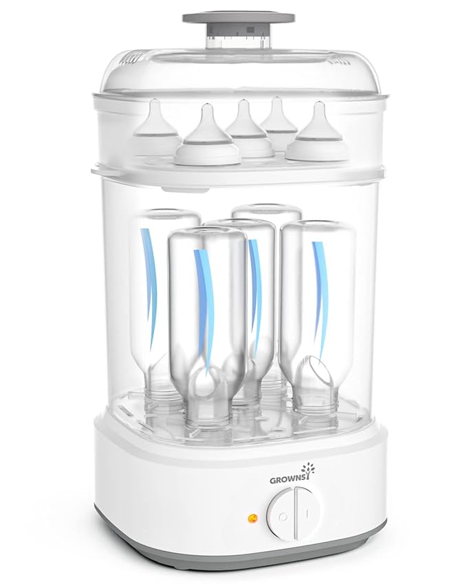 Bottle Sterilizer, Baby Bottle Steam Sterilizer, Electric Baby Bottle Sanitizer with Timer for Baby Bottles, Pacifiers, Pump Parts