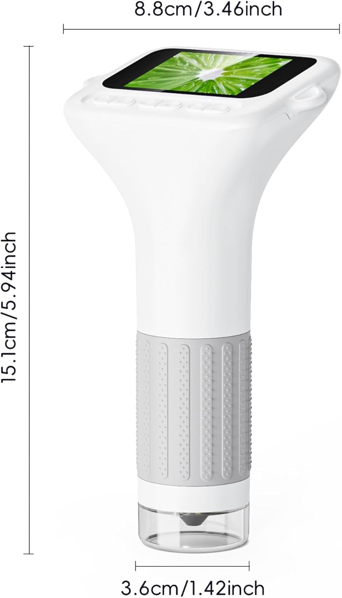 Microscope for Kids, 2'' Digital Handheld Kids Microscope with Adjustable Light, 1000X 1080P Pocket Portable Mini Micro Scope, Stem Toys for Ages 5-7 8-12 Teen Boys and Girls Educational Gifts, White