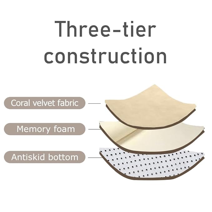 Loartee Coral Velvet Crawling Rug (4'9"x4'9", Brown) for Toddler Children Play Area Rug Yoga Mat Exercise Pad