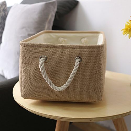 TheWarmHome Large Storage Basket - Fabric Storage Baskets for Organizing Shelves, Collapsible Storage Bin Organizer for Closet Bookself Laundry Dog Toy Home Organization, Decorative Beige Basket Gift