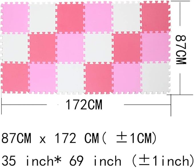 MQIAOHAM® 18 Pieces Puzzle Play Mats, Soft Baby Play Mat, Kids Interlocking Foam Floor Tiles, Toddlers Carpet Playmats G301018-101103109