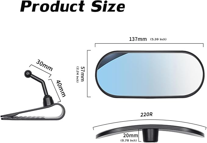 Car Rearview Mirror Rear View Mirrors for Baby 360 Adjustable Automotive Interior Mirrors Cars Mirror Rear Facing Kids Observing (Clip Base)