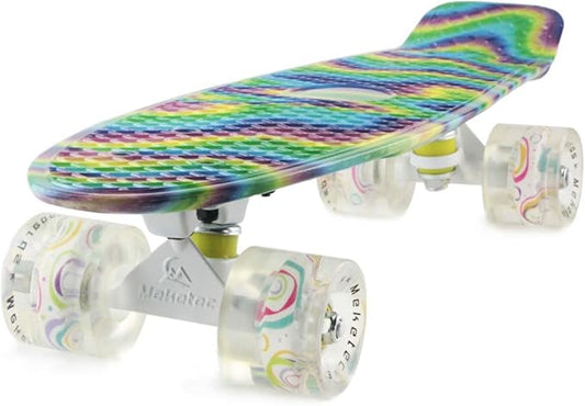 Skateboards Complete 22 Inch Mini Cruiser Retro Skateboard for Kids Boys Youths Beginners
