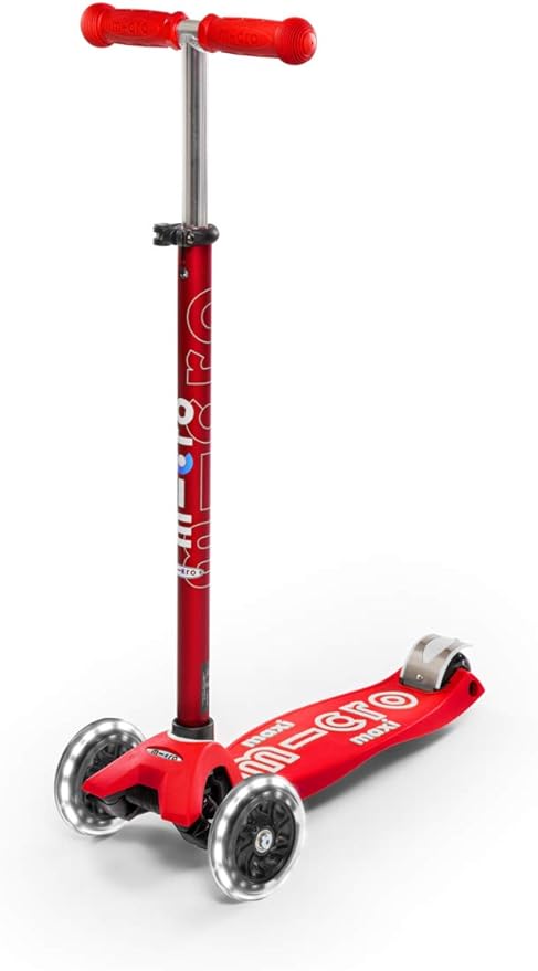 Micro Kickboard - Maxi Deluxe LED - Three Wheeled, Lean-to-Steer Swiss-Designed Micro Scooter for Kids with Motion-Activated Light-Up Wheels for Ages 5-12 …