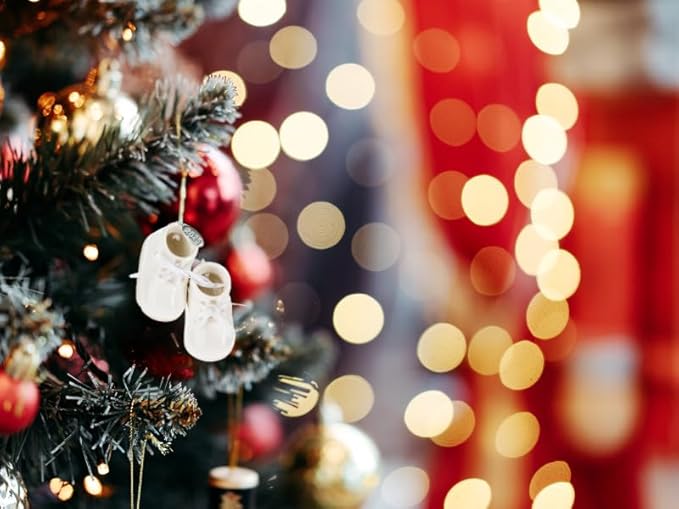 Ivory Baby Shoe Ornament Babys First Christmas Boy or Girl Ornament Cream Porcelain Baby Booties, Can Be Personalized, with Gift Box (2025)