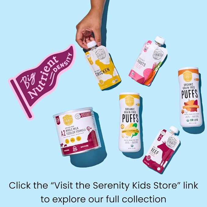 Serenity Kids Certified Organic Baby Food Veggie Puree Pouches Variety Pack - 18 x 3.5 oz for 6+ Months - No Added Sugar & Allergen Free - BPA-Free Packaging - Baby Food Pouches - Pouches Toddler