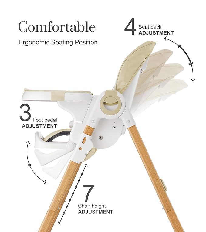 Mallify Convertible High Chairs for Babies and Toddlers, Height Adjustable Baby High Chair, High Chair with Removable Tray, Adjustable Backrest, Portable Baby Dinning Chair with Lockable Wheels