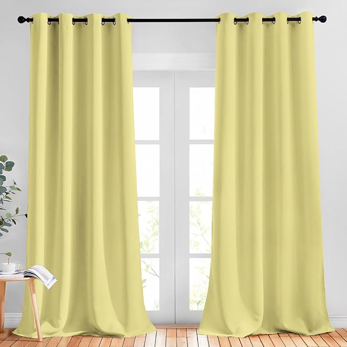 NICETOWN Patio Glass Door Panels - (52 inches Wide x 108 inches Long, 1 Pair) Room Darkening Curtains for Holiday Decor, Privacy Panel Drapes for Dining Room and Guest Room
