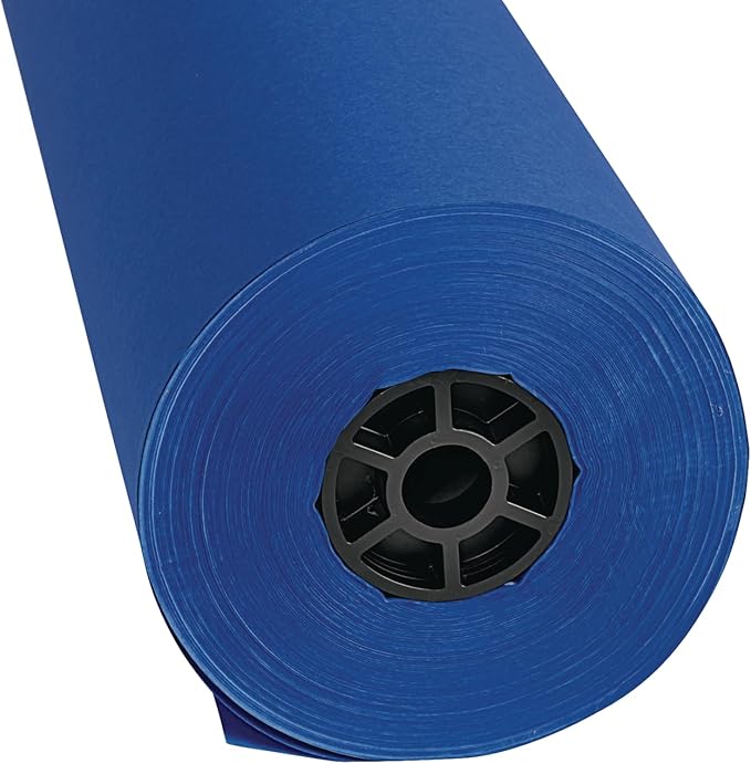 Colorations Arts and Crafts Paper Roll - 36" x 1000', Royal Blue, Dual Surface, Markers, Finger Paints, Painting, Watercolors, Acrylic Paints, Wall Art, Bulletin Board Paper, Kids Crafts (Item # DSRB)