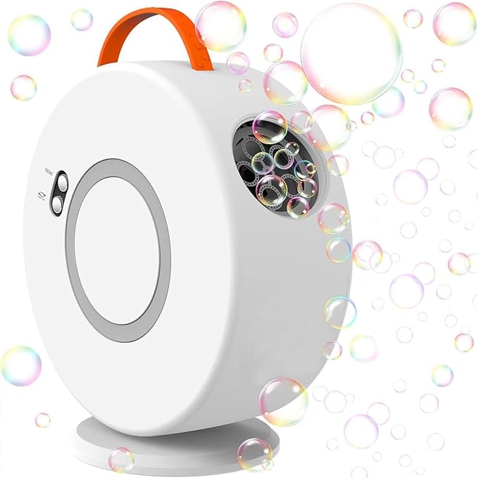 Bubble Machine for Kids Toddlers, Automatic Rechargeable Bubble Machine, 12000+ Bubbles Per Minute, Rotating 90°/360° Oscillating Electric Bubble Maker Outdoor Toys for Ages 3-5