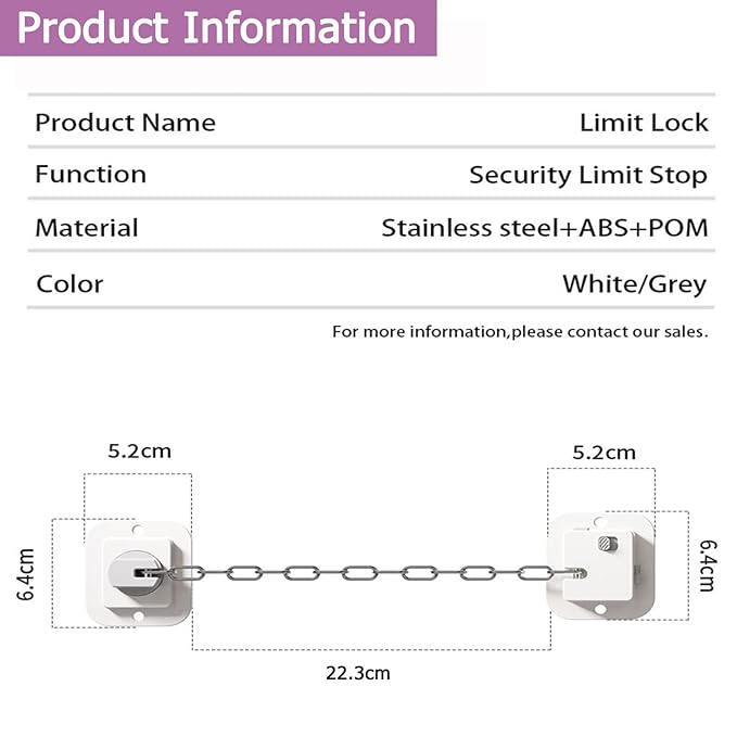 Child Proof Door Lock with Adjustable Strap, 3M Adhesive Safety Locks for Baby & Pets, No Tools Needed 4 Pack