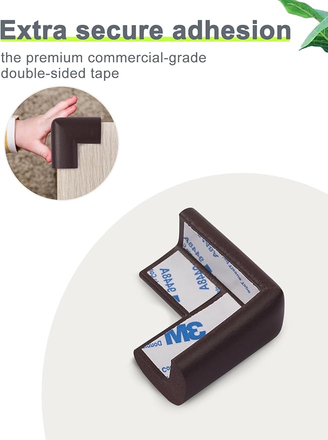 Foam Corner Protector Edge and Corner Guard, with 12.5 feet Length Foam Safety Bumpers, Baby Proofing Safety Table Corner Protectors (Coffee 12.5ft)