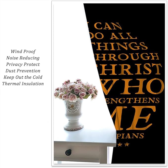 Basketball Blackout Curtains for Boy Girl Room Darkening Decor,Sport Theme and Motto Dark Background Bedroom Living Room Home Rod Pocket Thermal Insulated Window Curtain/Drapes Panel,84x84 Inch…