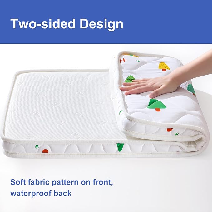 Baby Bassinet Mattress 32 x 18 inches- Firm Support and Comfort Premium Foam,Noiseless and Odorless,Hypoallergenic Small Crib Mattress, Fits Moses Basket, Dual Sided with Soft Breathable Fabric