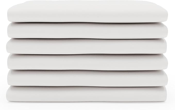 Foundations Boutique Folding Hotel Crib and Sheet Bundle - Includes Wooden Mini Crib with 3" Foam Mattress (White) and 6-Pack White Fitted Compact Sheets