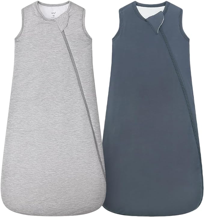 HAPIU Unisex Rayon Made from Bamboo Baby Sleep Sack TOG 1.0, 2-Way Zipper YKK, Wearable Blanket Baby