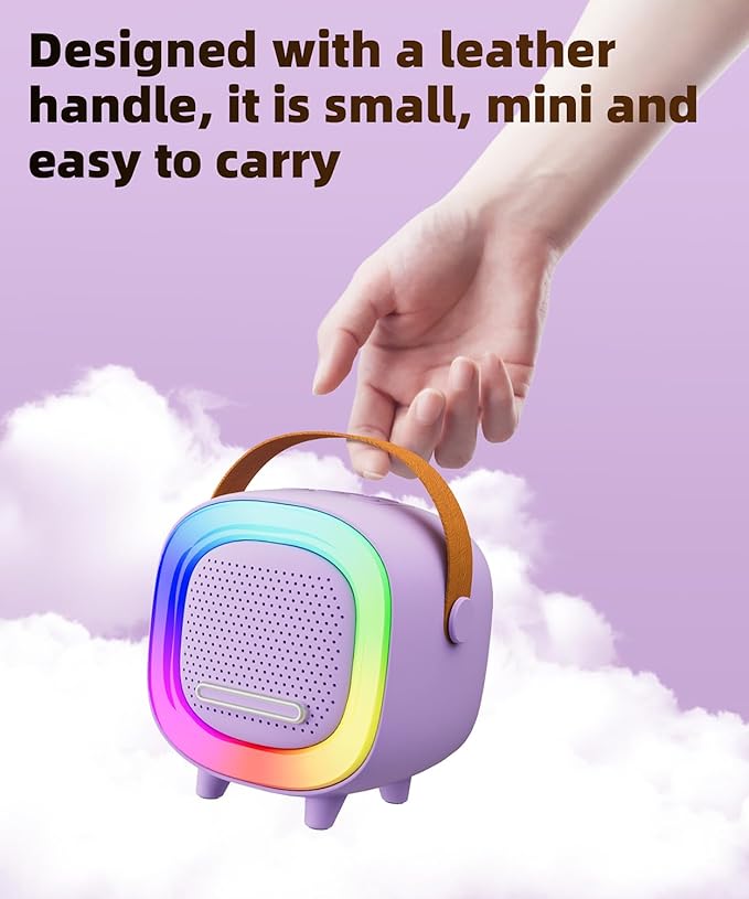 Mini Karaoke Machine Speaker for Kids Adults, Portable Bluetooth with 1 Wireless Microphones, Children's Day Birthday Gift Ideas for Toys for Teens Boys and Girls Aged 4, 5, 6, 7, 8, 9, 10, 11, 12+