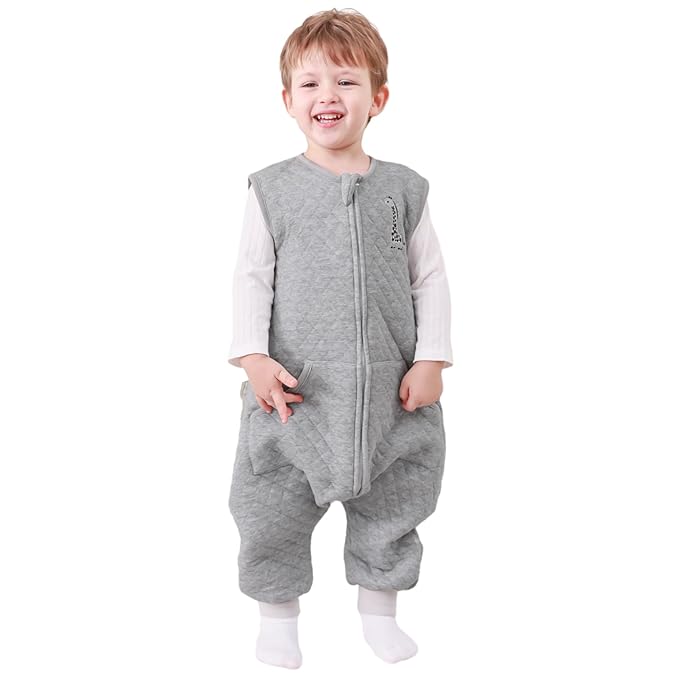 HOMEAL Toddler Sleep Sack with Feet 5t-7t, Sleeveless Sleeping Sack with Legs 1.0 TOG