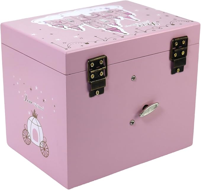 Music Jewelry Box for girls Pink Princess Castle girls jewelry box Little girl birthday christmas Gift kids jewelry box Organizer