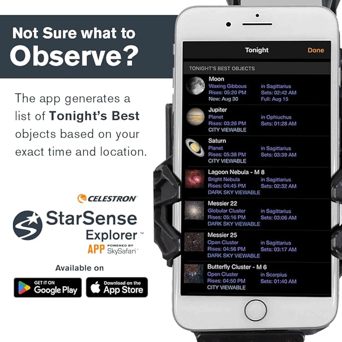 Celestron StarSense Explorer 150AZ App-Enabled Telescope – 150mm Tabletop Dobsonian with Smartphone Dock & StarSense App – iPhone & Android Compatible – Easy-to-Use for Beginners