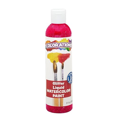 Colorations Liquid Glitter Watercolor Paint, 8 fl oz, Magenta, Non-Toxic, Painting, Kids, Craft, Hobby, Fun, Water Color, Posters, Cool Effects, Versatile, Gift
