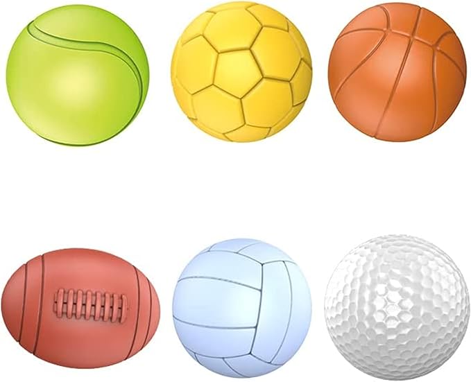 Baby Sensory Balls, Soft Rubber Balls for Toddlers 1-3, Montessori Sensory Bath Toys 6 to 12 Months, Kids Soccer Ball, Sport & Outdoors Baby Ball, 6 Rubber Soft Toys for Kids
