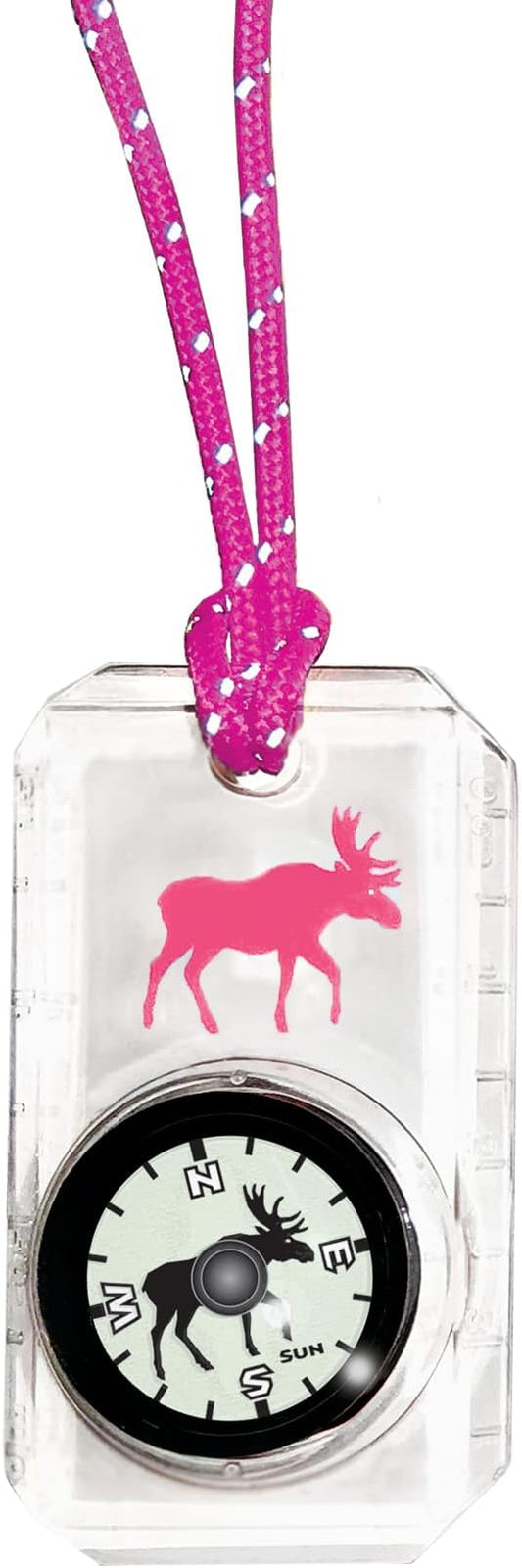 Big Discoveries Wildlife Compass for Kids - Children's Compasses for Camping, Hiking, and Exploring | Break-Away Neon Lanyard