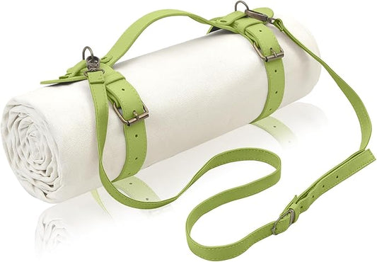 4’9” x 6’3” White Lightweight Water-Resistant Canvas Mat – Picnic, Outdoor, Beach, Park, Camping, Toy Mat