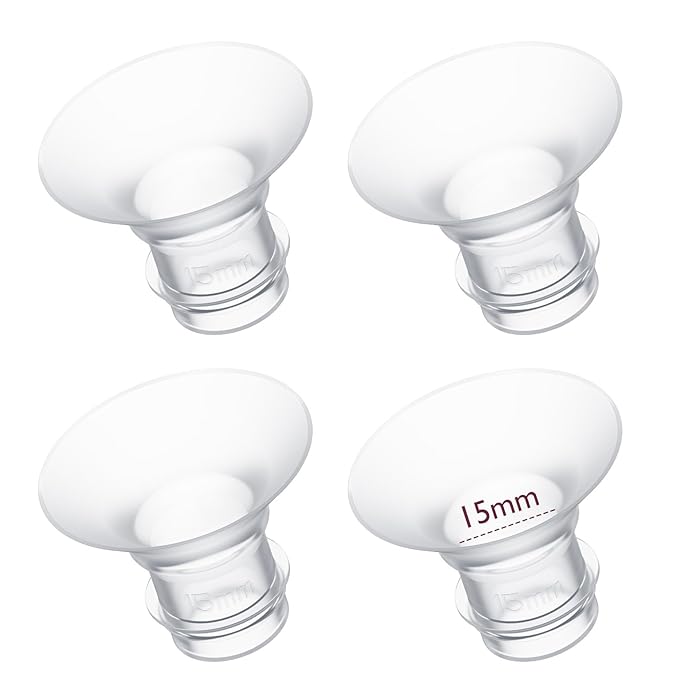 Momcozy Flange Insert 15mm Compatible with 24mm Flange/Shield of Most Pumps, Insert for Breast Pump Replacement Accessories, 4PCS 15mm