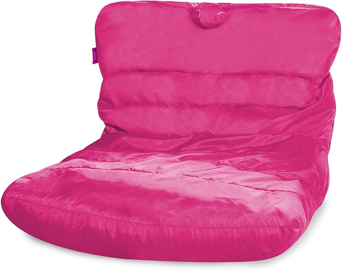Posh Creations Structured Comfy Seat for Bedrooms and Dorm Rooms, Large Bean Bag Chair, Laguna Lounger, Pink