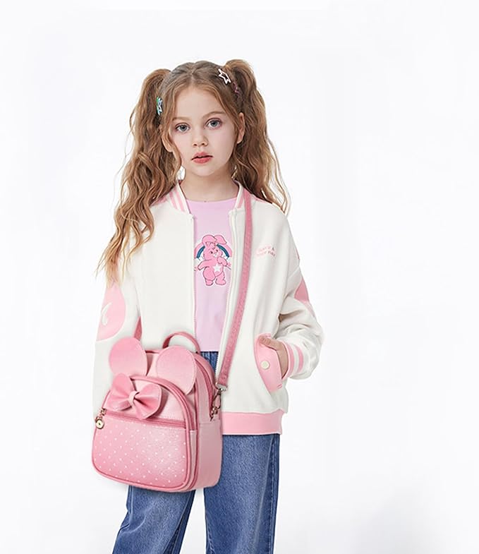 KL928 Girls Bowknot Polka Dot Cute Mini Backpack Small Daypacks Convertible Shoulder Bag Purse for Women