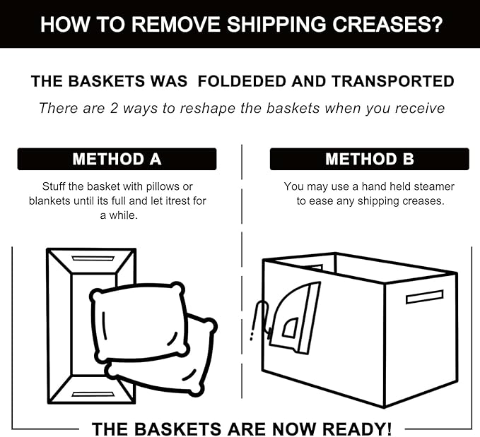 OIAHOMY 95L Blanket Basket, 24”x17”x14”, Large Woven Baskets for Storage, Nursery Cotton Rope Basket with Handle, Living Room, Nursery, Bedroom,Toy Baskets Organizer Bins, Black and White