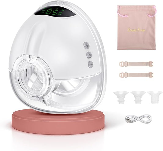 Lulia Breast Pump Hands Free, Wearable Breastfeeding Pump, 4 Modes & 9 Levels, Portable, Painless, Low Noise, BPA Free, Electric Breast Pump with 17/19/21/24MM Flange(1 Pack)