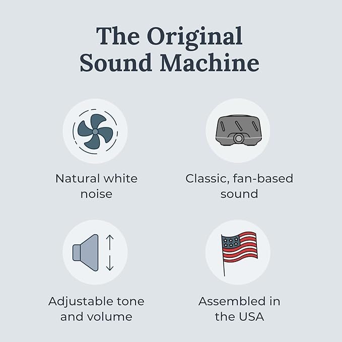Yogasleep Dohm (Gray) The Original White Noise Machine, Relaxing Natural Sound from a Real Fan, Noise Cancelling for Office Privacy, Sleep Aid for Adults & Baby, Travel Size Pink Noise Machine