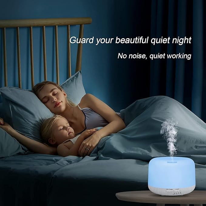 Aromatherapy Diffuser for Essential Oil, 300ml Cool Mist Humidifier with Remote Control, Aroma Diffusers for Home with Waterless Safety Switch & 14 LED Colors