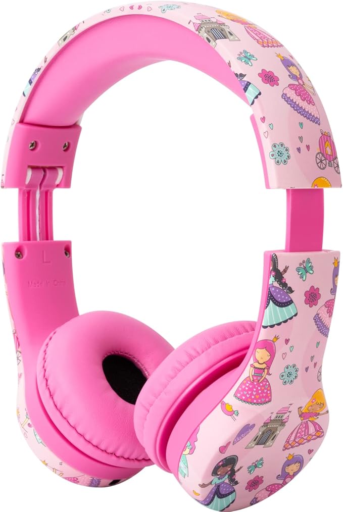 Snug Play+ Kids Headphones – Volume Limited 93dB for Safe Listening – Foldable, Durable Headphones for Toddlers, Boys & Girls – Tangle-Free Cord – Ideal for Travel, School, Tablets - Princess